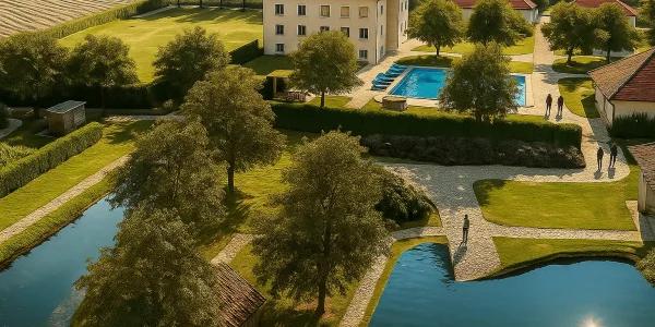 Sunset Resort Drone Shot