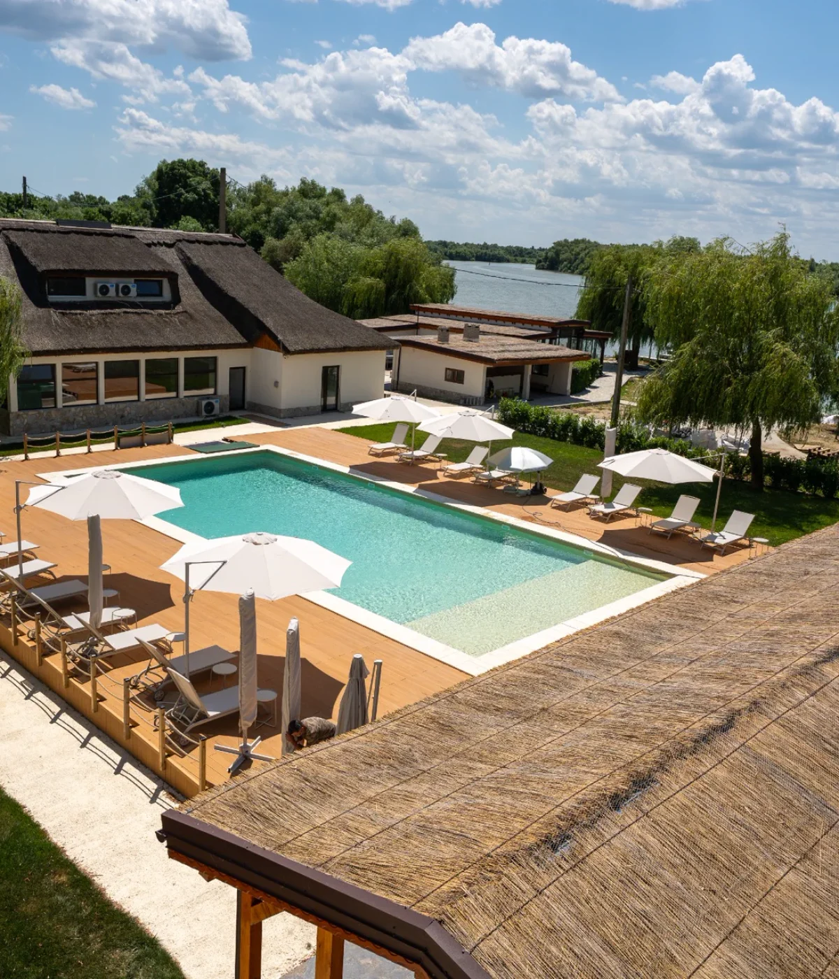 sunset-resort-pool-aerial-overview